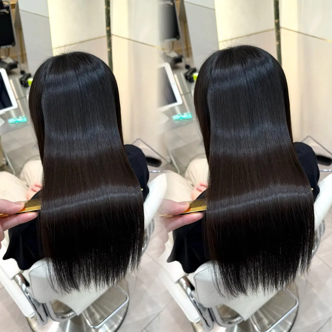 ロング 縮毛矯正 【艶カラー】 じゅりのヘアスタイル
