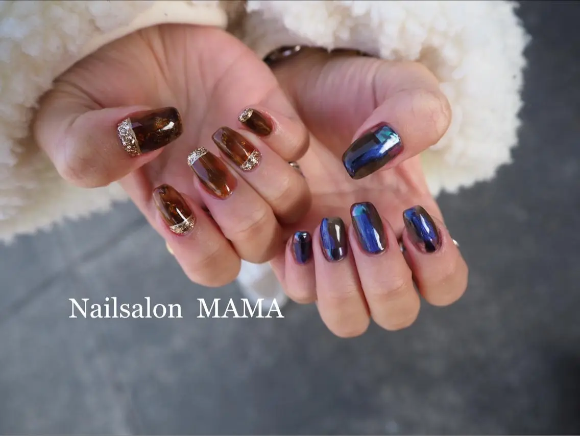 セミロング ネイル アートネイル ニュアンスネイル MAMA +beautyのエステ・リラクイメージ