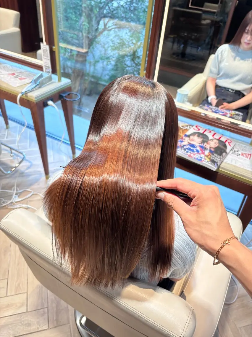 ロング 縮毛矯正 トリートメント 山中 あるのヘアスタイル
