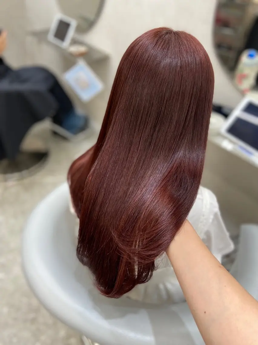ロング カラー カット ヘアカラー トリートメント 新宿/韓国ヘア 中明度カラー/かやのヘアスタイル