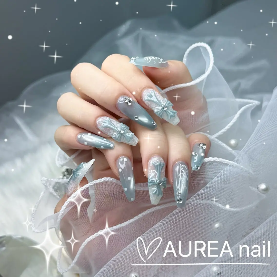 ネイル 長さ出し フレンチネイル グラデーション ワンホンネイル ハンドネイル ハンドケア AUREA Nail 心斎橋店のネイルデザイン