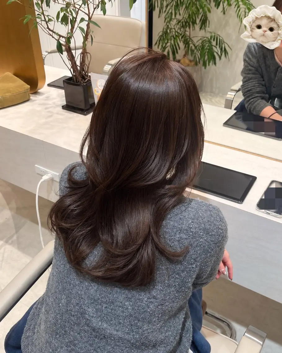 ロング カラー eren🖤|韓国| 艶感カラー|髪質改善のヘアスタイル