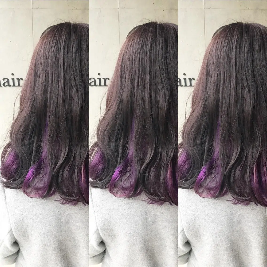 セミロング カラー ヘアアレンジ インナーカラー ラベンダーカラー topstylist 🖤川辺晴加のヘアスタイル