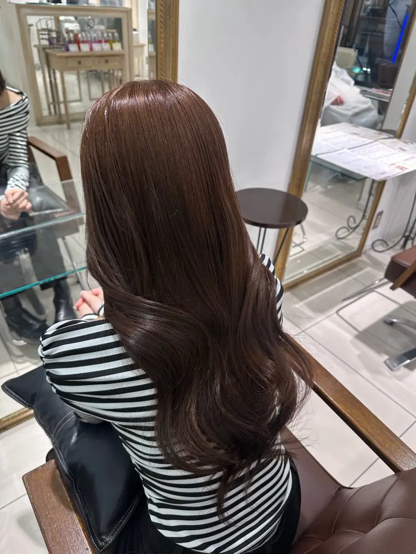 ロング カラー ブラウンカラー ヘーゼル ヘアカラー トリートメント 髪質改善艶カラー🩶 Nanako ⟡.·のヘアスタイル