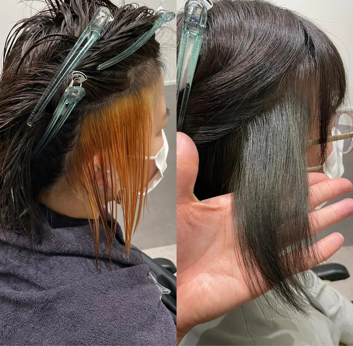 セミロング カラー アディクシーカラー ブリーチ ケアブリーチ エドルカラー イルミナカラー ヘアカラー 髪質改善ヘアケア 艶髪特化/上田のヘアスタイル