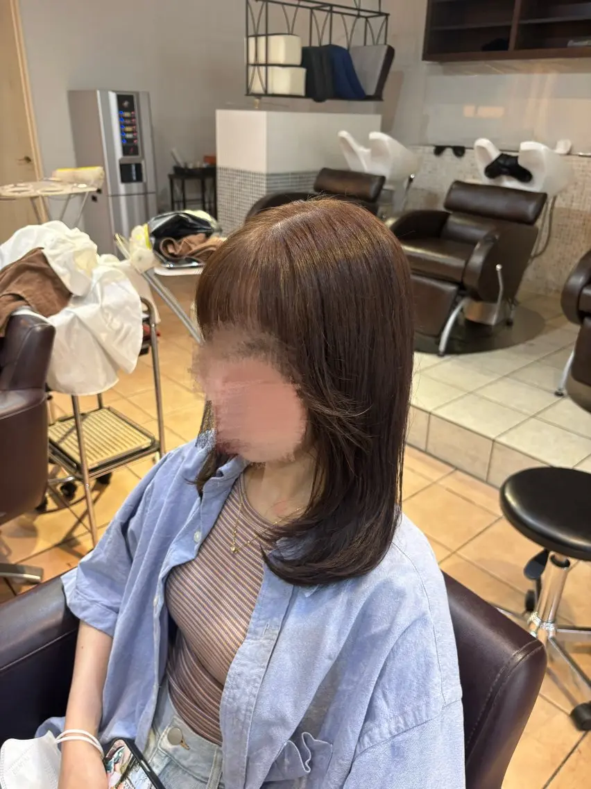 セミロング カラー ベージュカラー レイヤーカット LupibyLee まみのヘアスタイル