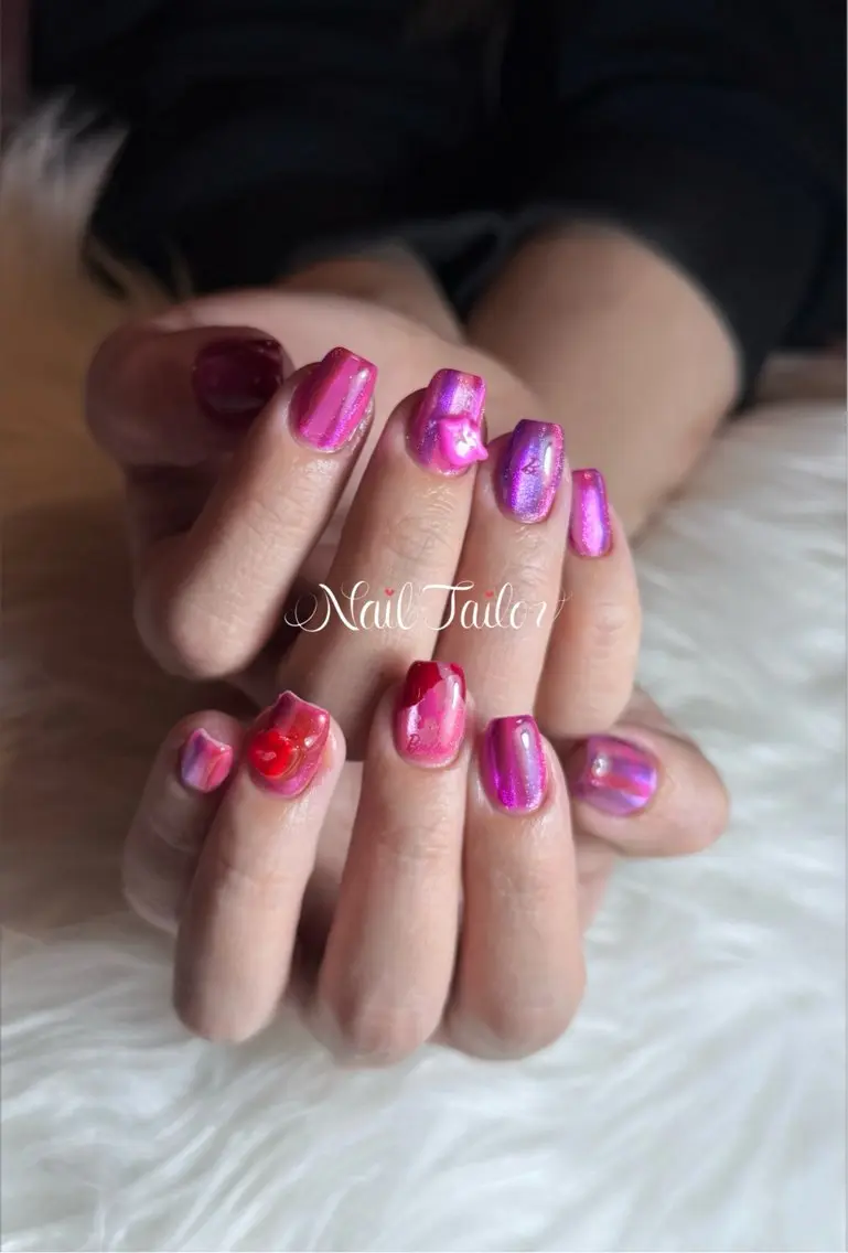ネイル 持ち込み ショートネイル スクエアネイル ハンドネイル NailTailor ネイルテイラーのネイルデザイン