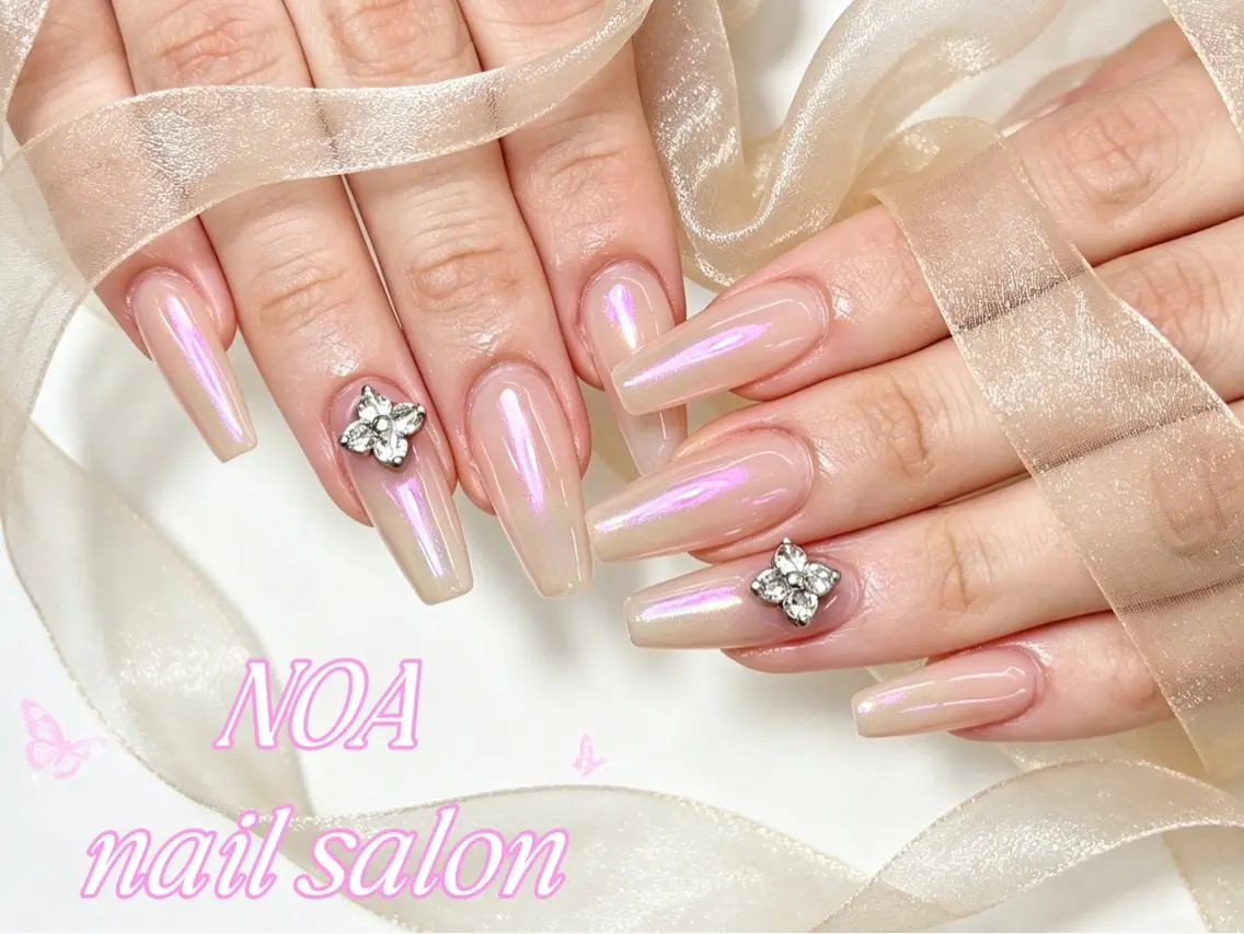 ロング 韓国風ヘア ハンドネイル Noa Nail みつきのネイルデザイン