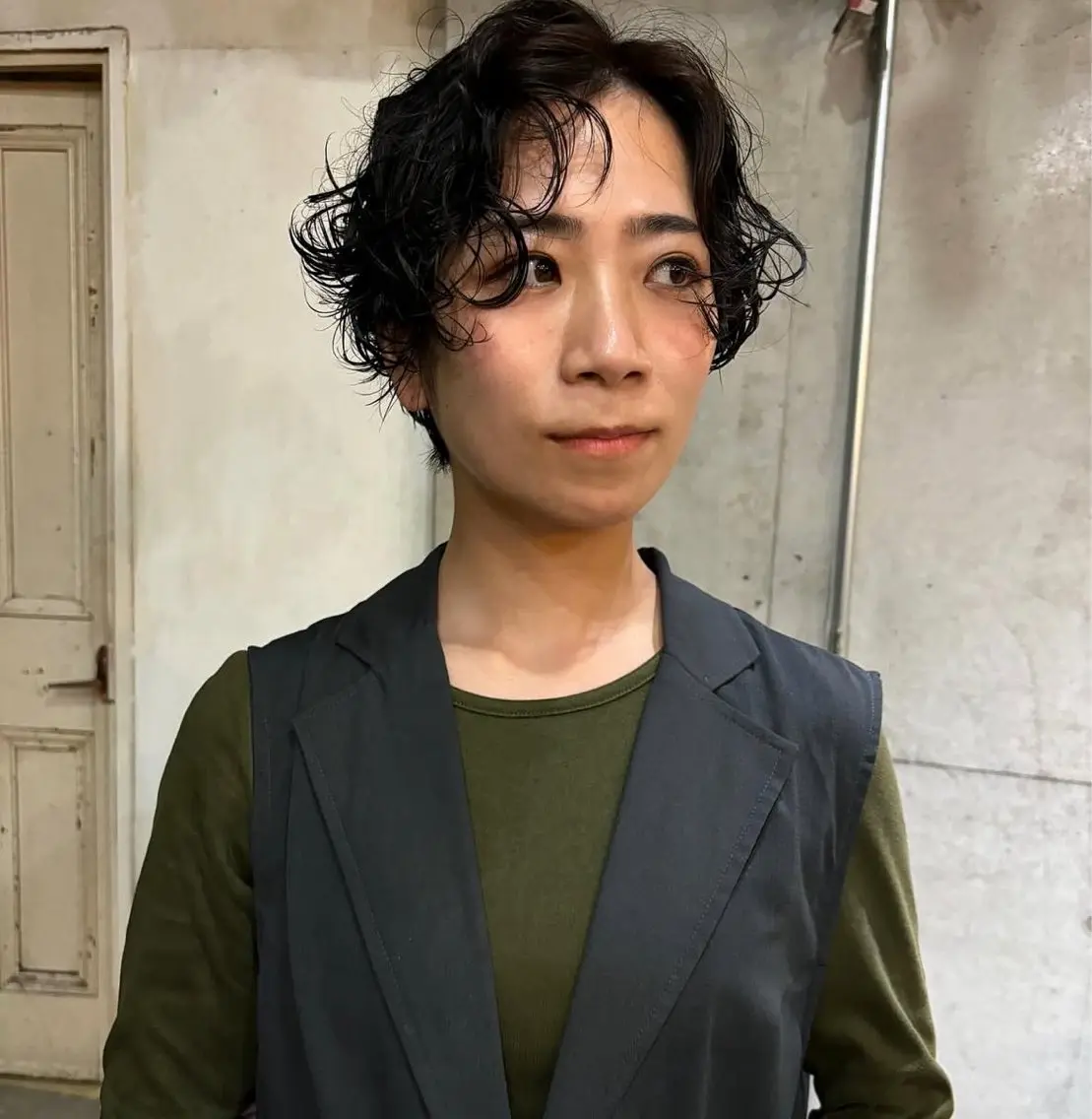 ショート カラー パーマ ヘアアレンジ メンズ キッズ デザインパーマ メンズカット 郁美のヘアスタイル