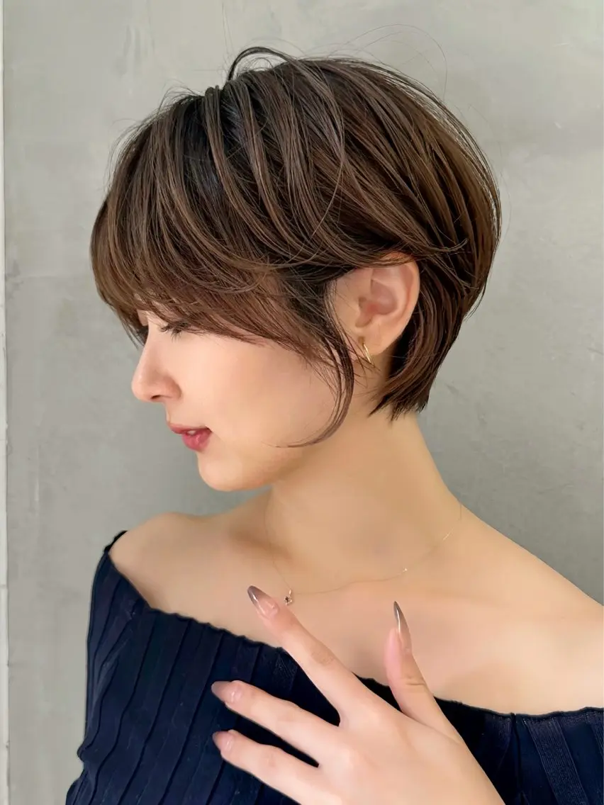 ショート ショートヘア 小顔カット カット ヘアカラー トリートメント ヘッドスパ 縮毛矯正/レイヤー taiga🐯のヘアスタイル