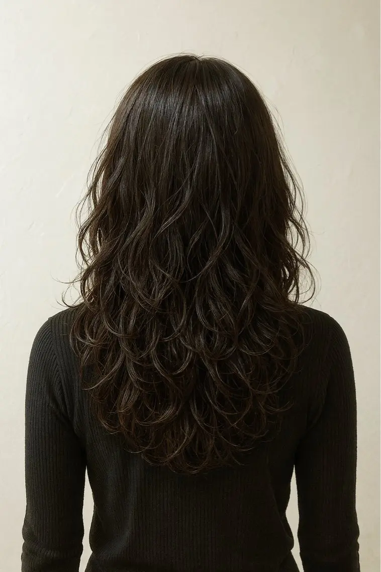 ロング くせ毛 ハイレイヤー 髪質改善 レイヤーカット ロング 大園 晃のヘアスタイル