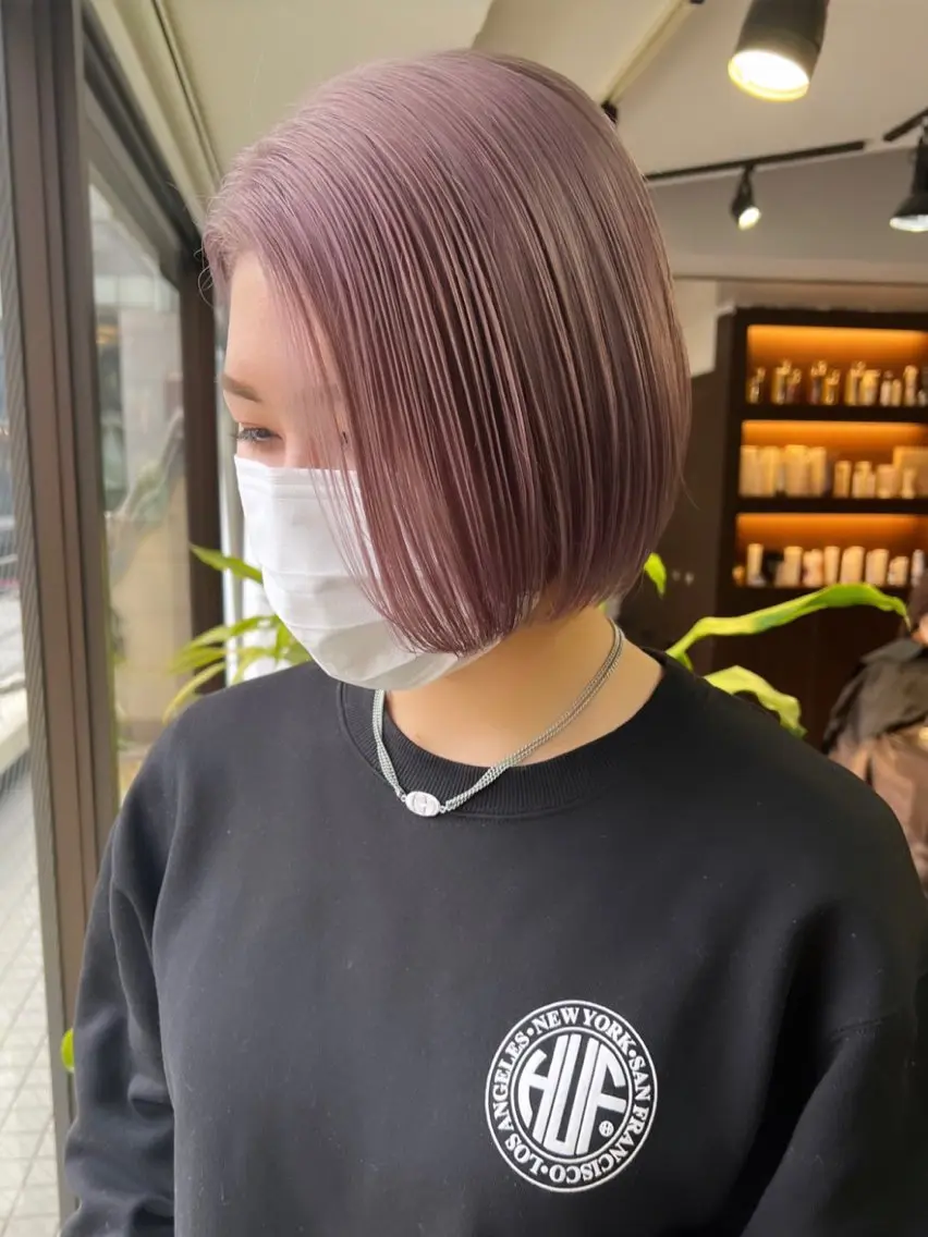 ショート カラー ブリーチ ケアブリーチ 透明感カラー デザインカラー ダブルカラー ハイトーン/ボブ 🎀sonokaのヘアスタイル