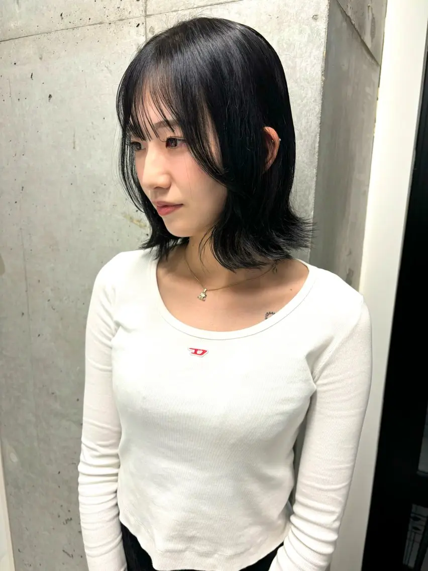 ミディアム カラー 韓国風ヘア ヘアカラー トリートメント Miyu🎀レイヤー ／透明感カラー🪽のヘアスタイル
