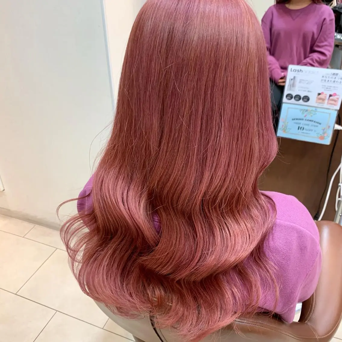 ロング カラー ピンクカラー 似合わせカット 'comma rinkaのヘアスタイル
