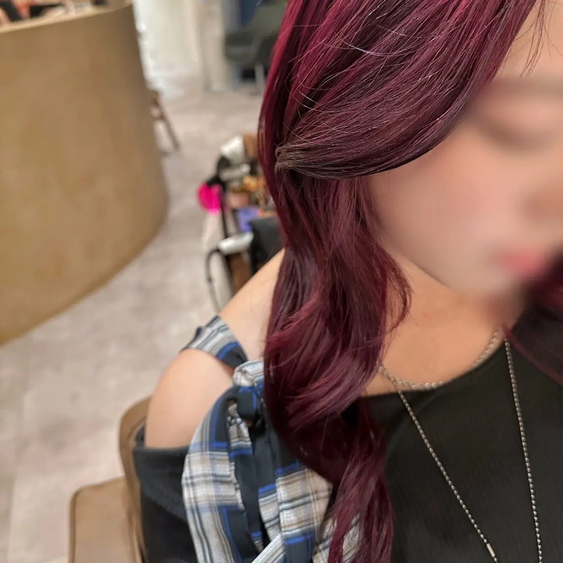 ロング カラー ブリーチ ブリーチなしカラー レッドカラー カット ヘアカラー 高橋 那美のヘアスタイル