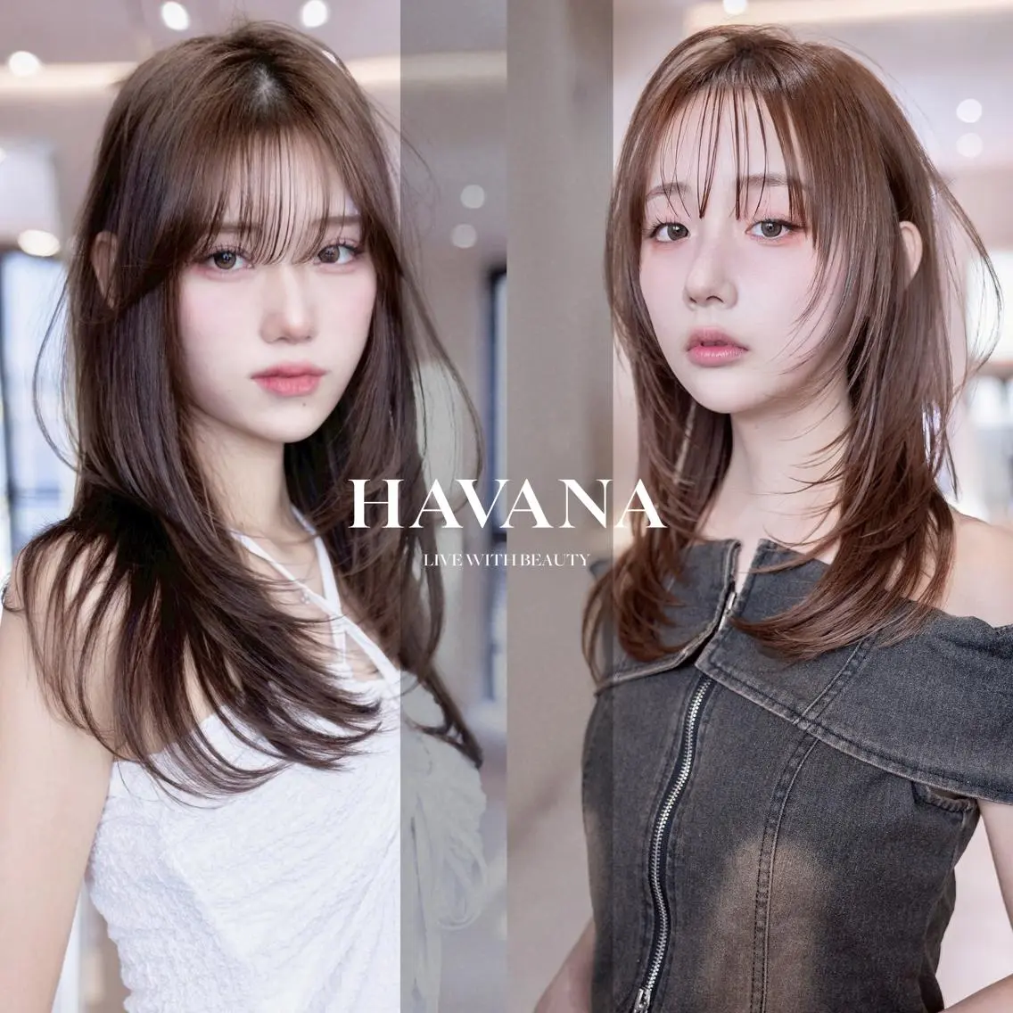 ミディアム カラー カット ヘアカラー トリートメント HAVANA.天神 【レイヤー/ボブ】のヘアスタイル