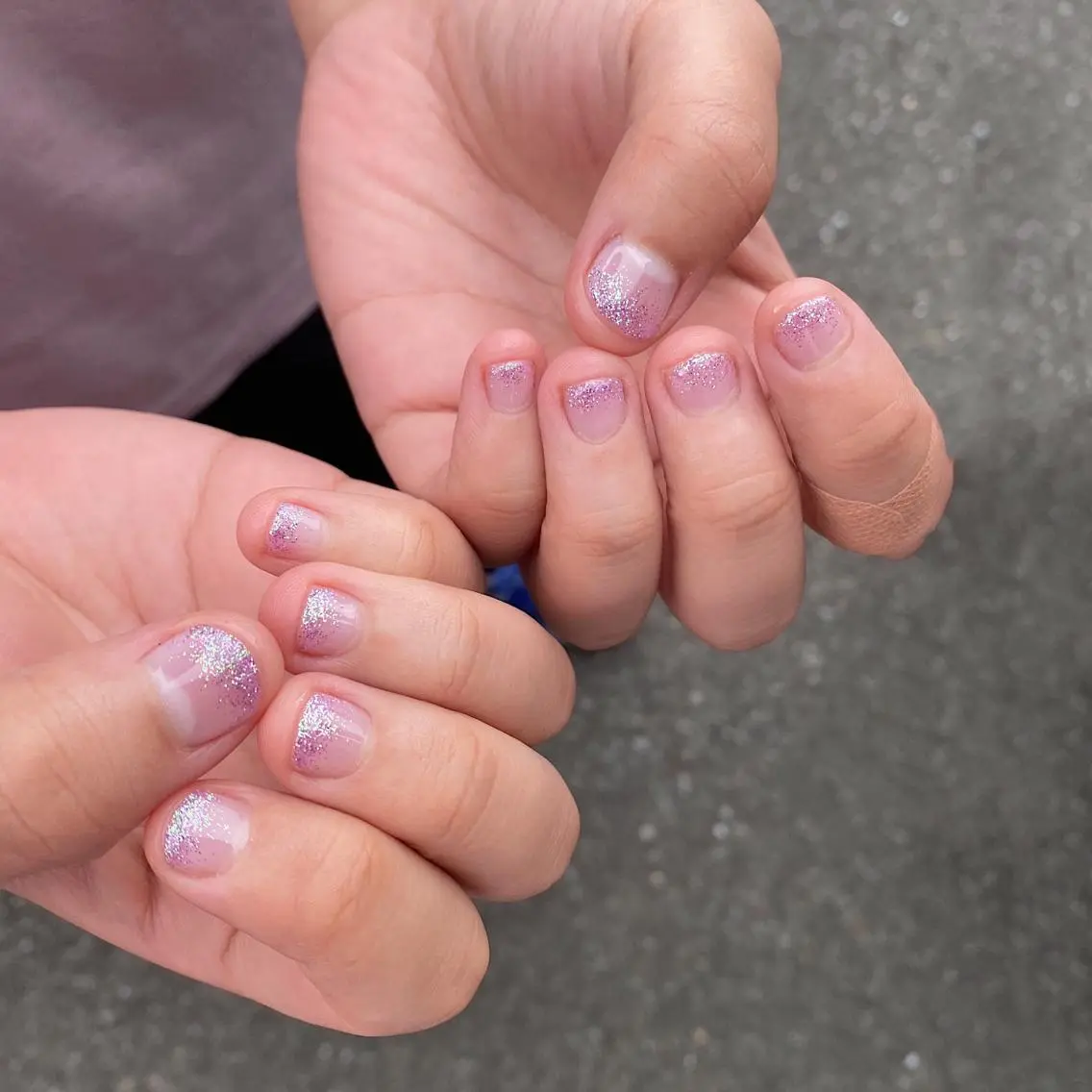 ネイル グラデーション ラメ(グリッター) ラメグラデーション パープル lcoco nailのネイルデザイン