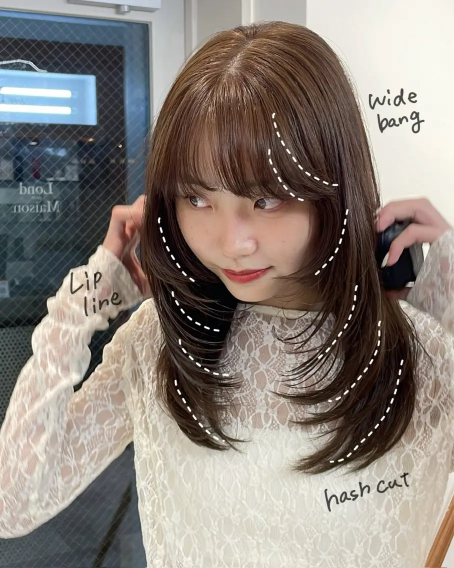 ミディアム カラー 似合わせカット 小顔カット レイヤー/ブリーチ ♥️【木坂 桃歌】のヘアスタイル
