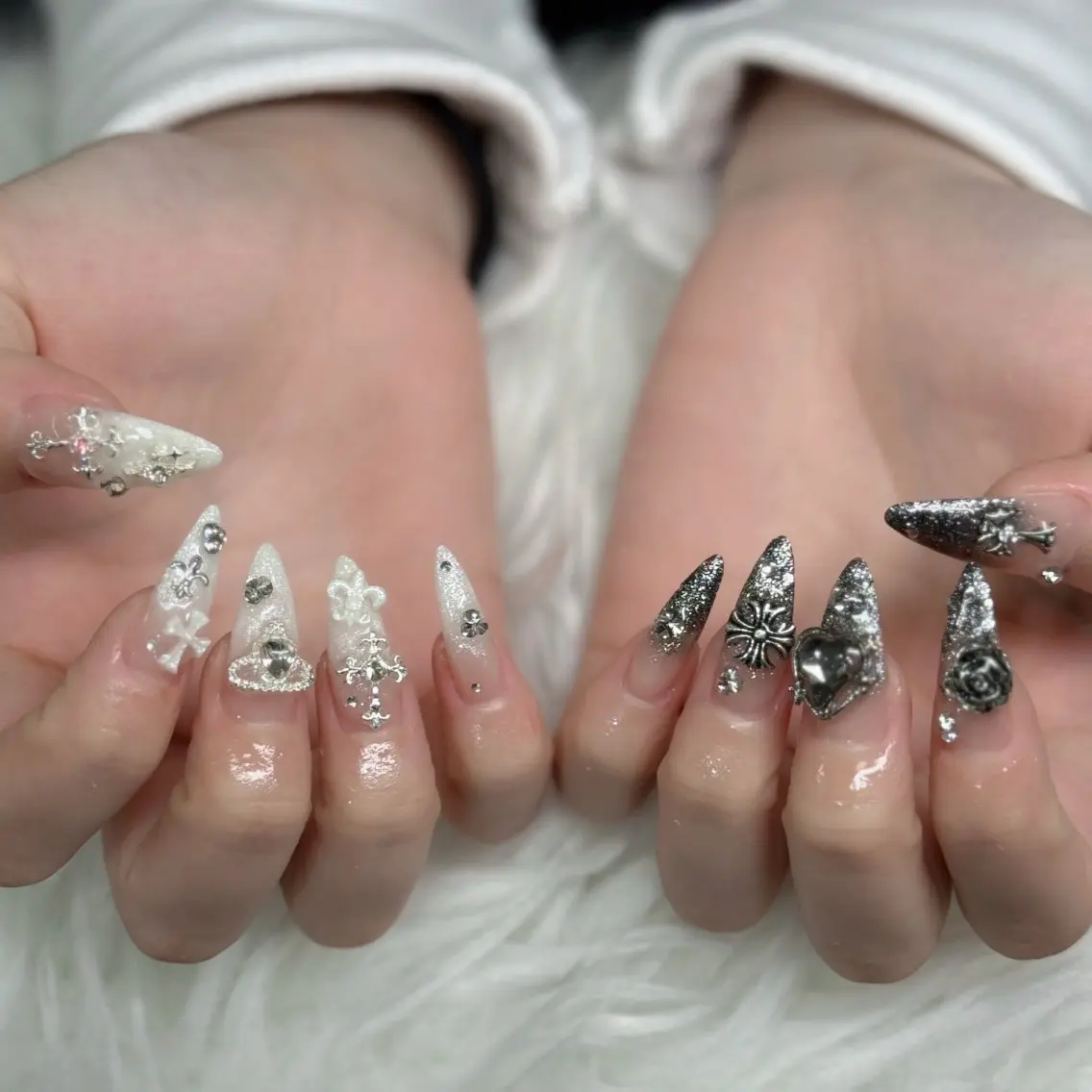 ネイル フットネイル フレンチネイル グラデーション 韓国ネイル ロングネイル ハンドネイル Hani Nail Salonのネイルデザイン