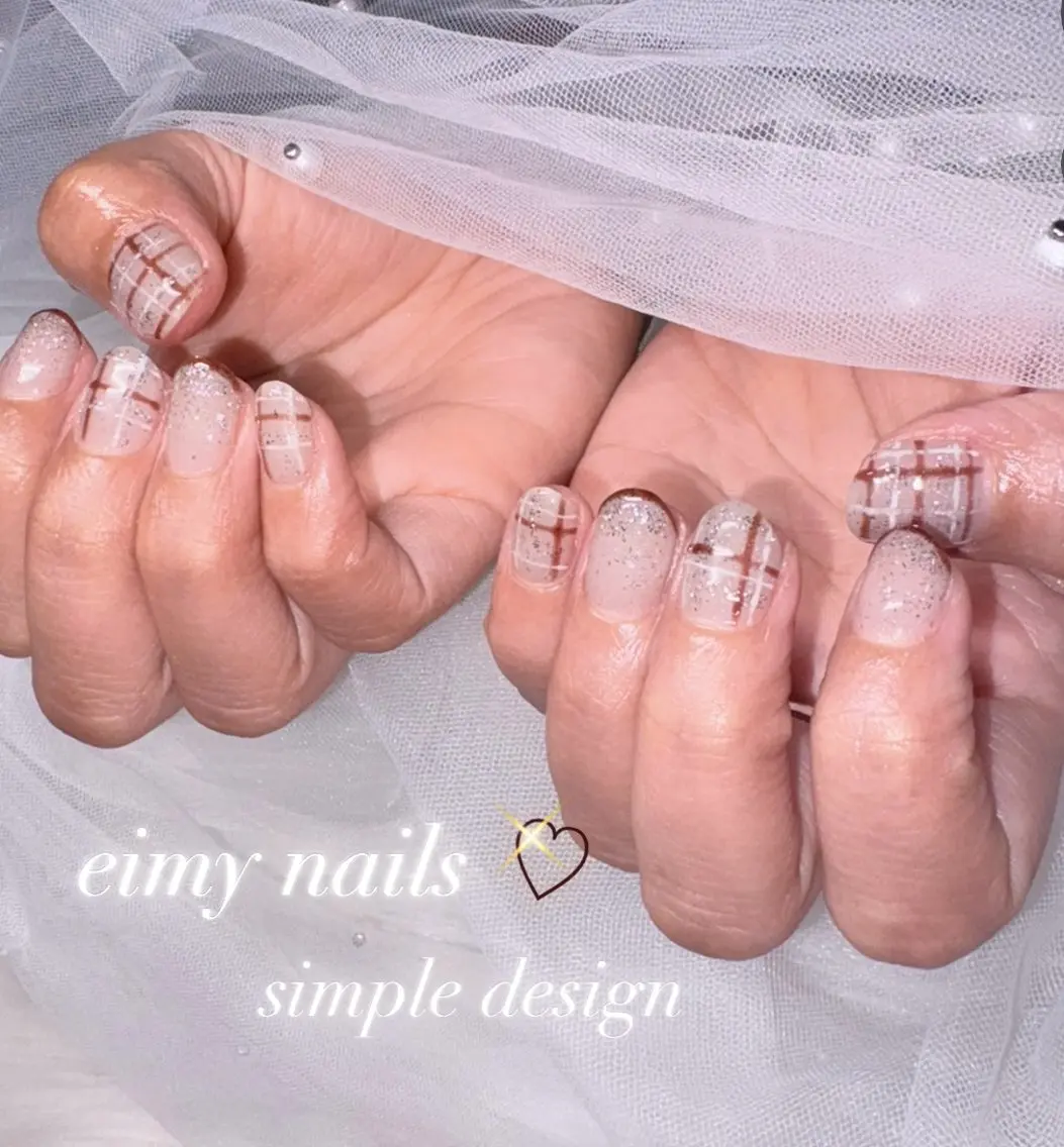 ネイル ブラウン フレンチネイル ハンドネイル eimy nails♡のネイルデザイン
