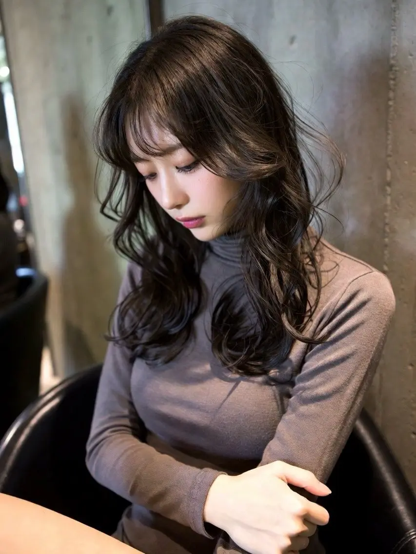 セミロング カラー ブラウンカラー ダークブラウン 韓国風ヘア カット ヘアカラー トリートメント 成城美容室 YOSHIMURAのヘアスタイル