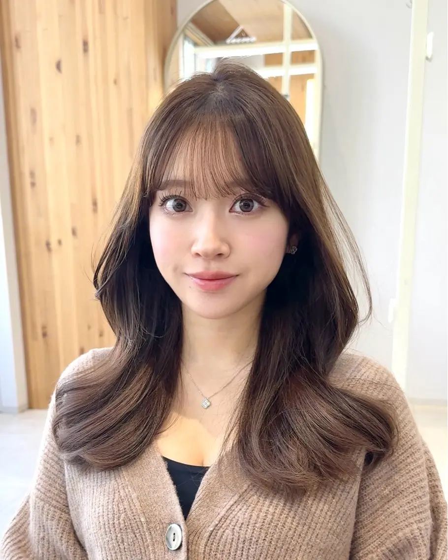 セミロング カット ヘアカラー トリートメント 韓国くびれレイヤー 🇰🇷はづきのヘアスタイル