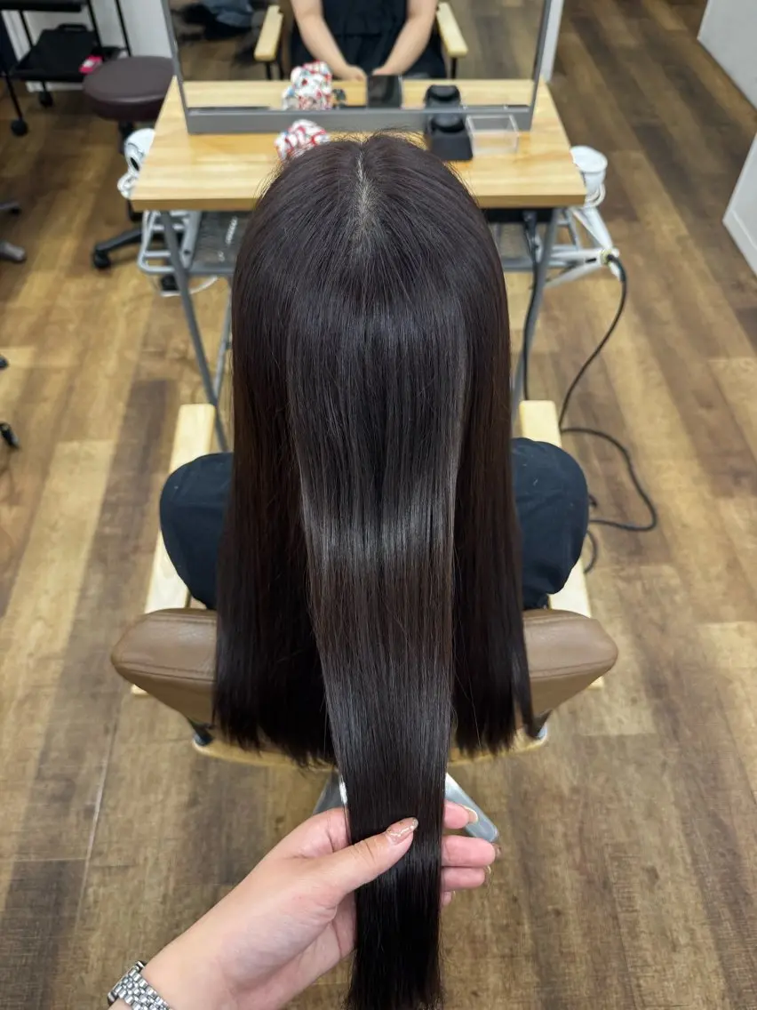 ロング カット 縮毛矯正 miu-YUCCA 縮毛矯正モデル募集中のヘアスタイル