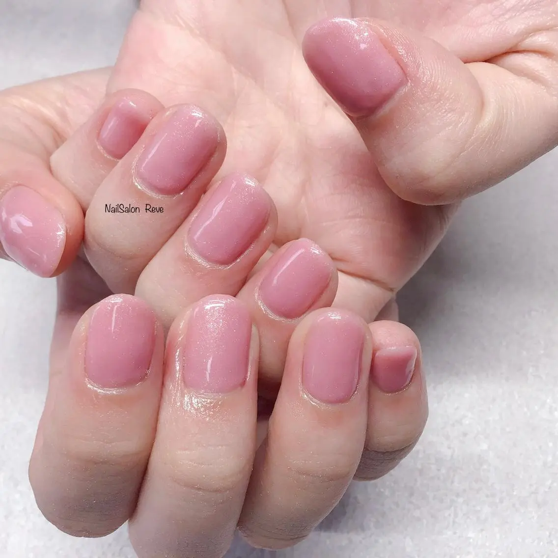 ショート ネイル ワンカラーネイル ピンク NailSalon Reveのネイルデザイン