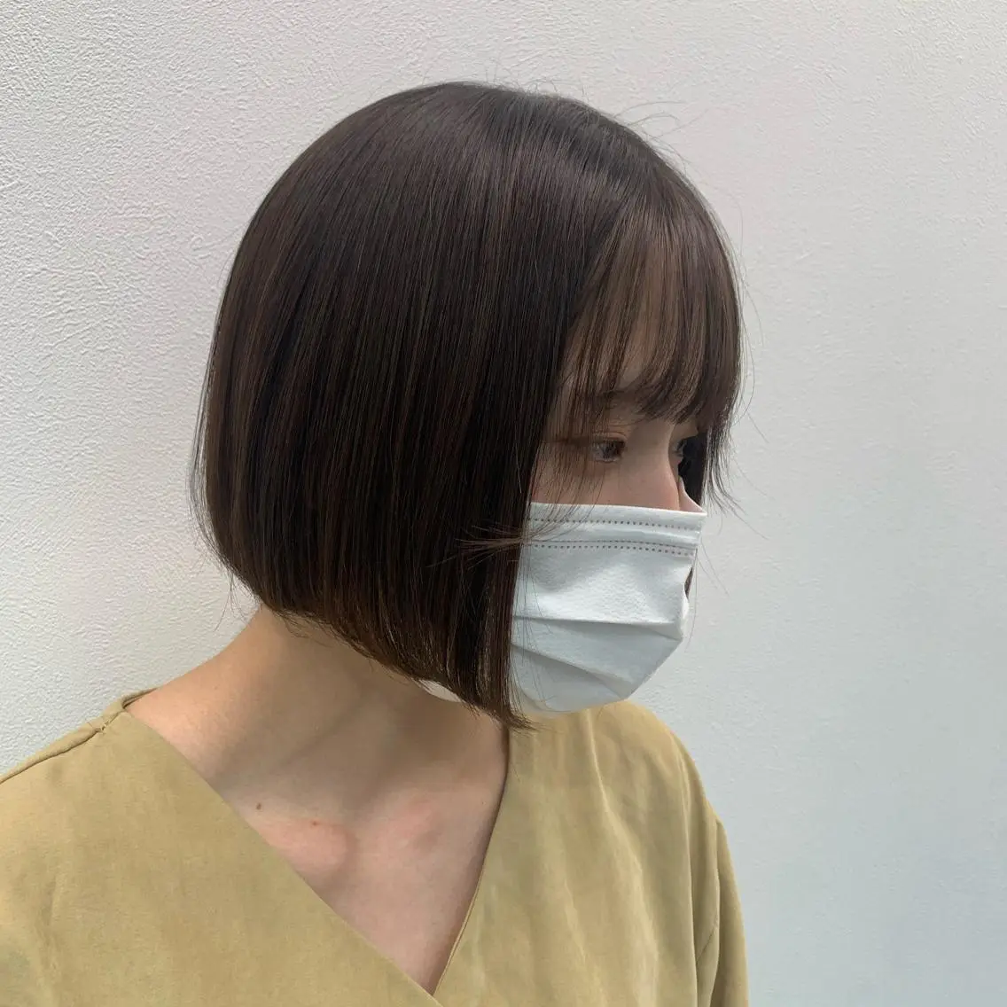 ショート カラー ヘアアレンジ ブリーチ ブリーチなしカラー オリーブカラー ボブ 髪質改善 ダブルカラー｜ なおき｜池袋美容師のヘアスタイル