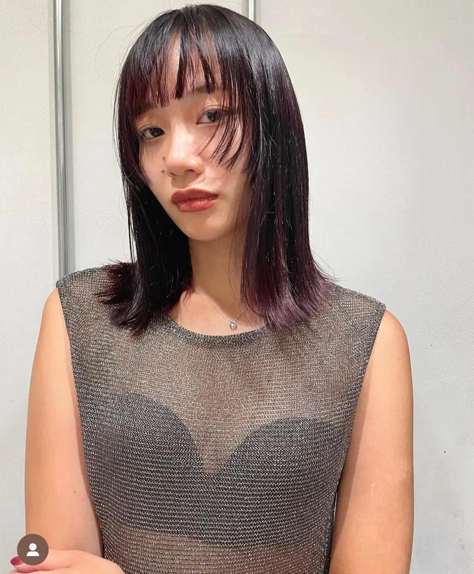 ミディアム 顔まわりレイヤー 顔周りカット レイヤーカット HIBIKI/原宿 ハッシュカット🪄のヘアスタイル