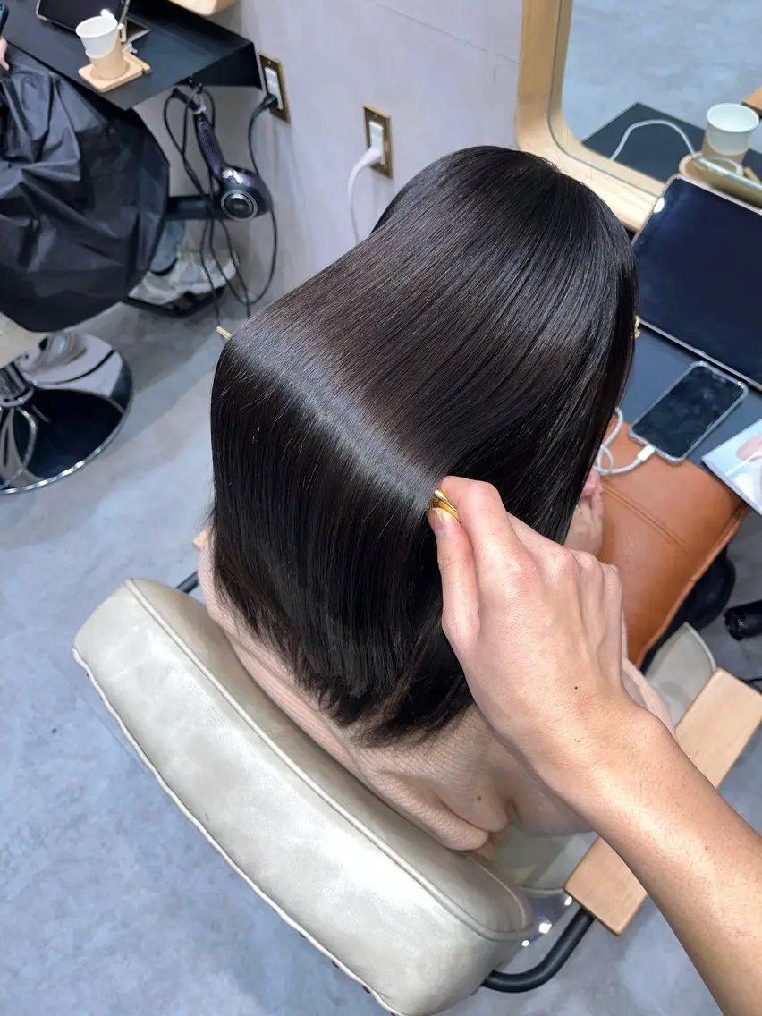 ミディアム ヘアカラー トリートメント 縮毛矯正/髪質改善 /艶髪特化/こうめいのヘアスタイル