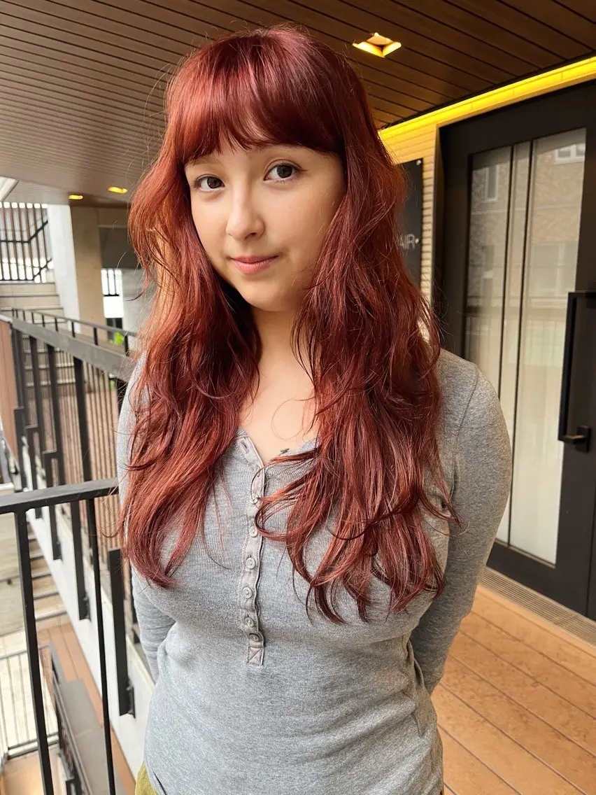 ロング カラー カット ヘアカラー 暖色/パーマ 🌼クニトウメイのヘアスタイル