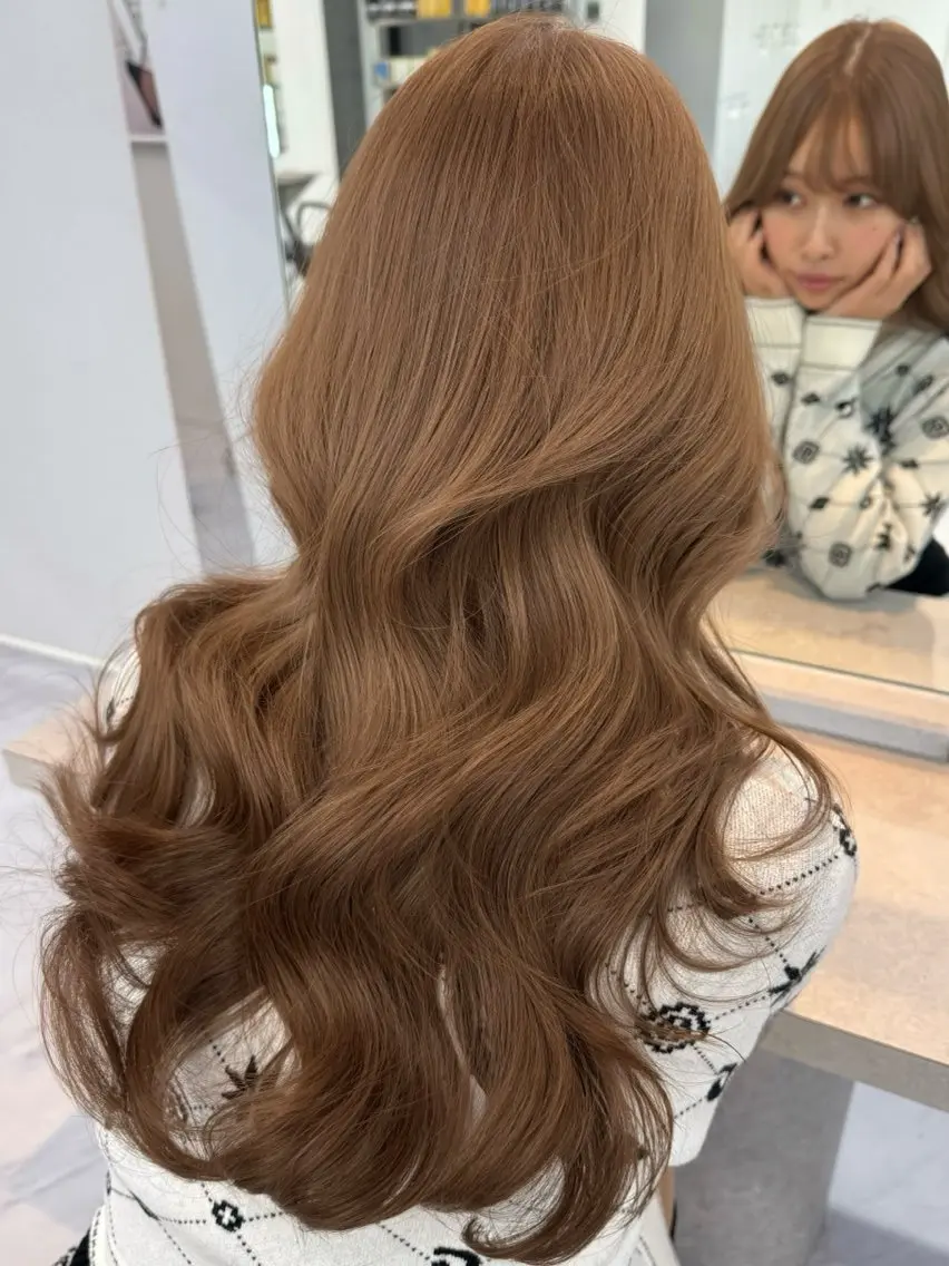 ロング カラー ヘアアレンジ カット ヘアカラー トリートメント ヘアセット 髪質改善/縮毛矯正/ ブリーチなしカラーのヘアスタイル