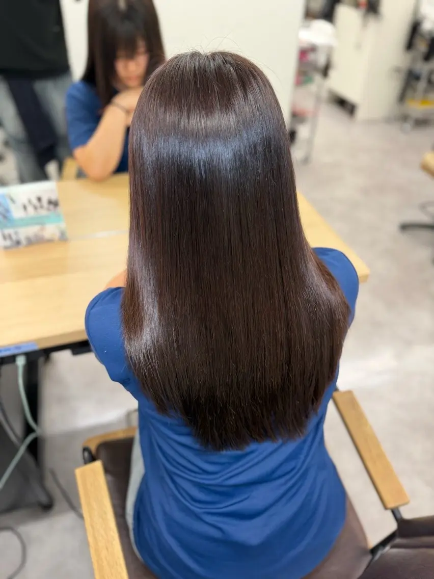 ロング 縮毛矯正 縮毛矯正 京谷 日向のヘアスタイル