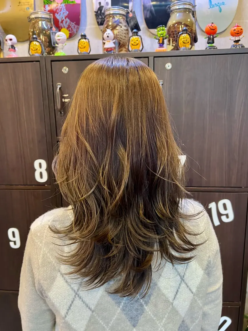 セミロング カット ヘアカラー トリートメント 大武 楓のヘアスタイル