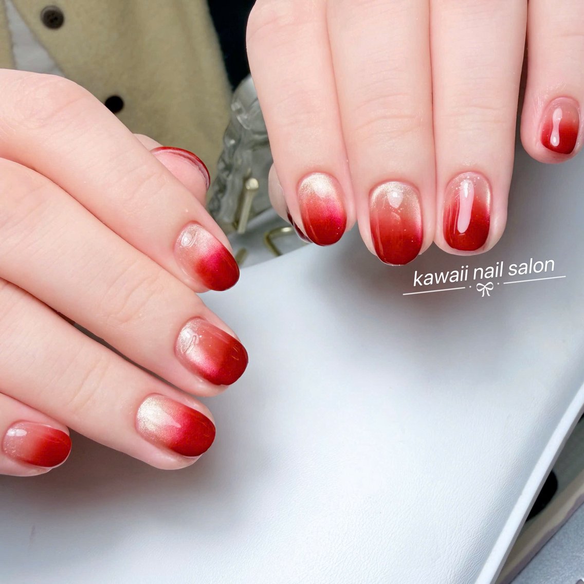 ネイル アニマル柄 長さ出し フレンチネイル グラデーション キラキラネイル Kawaii Nail Salonのネイルデザイン