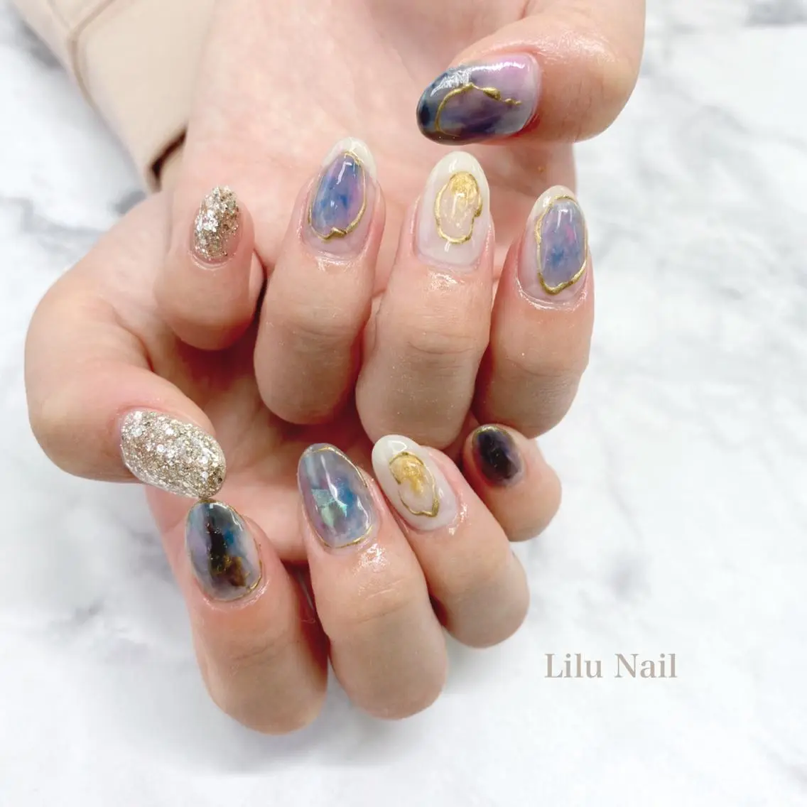 ネイル ニュアンスネイル モチの良さ◉ フィルインネイル♡のネイルデザイン