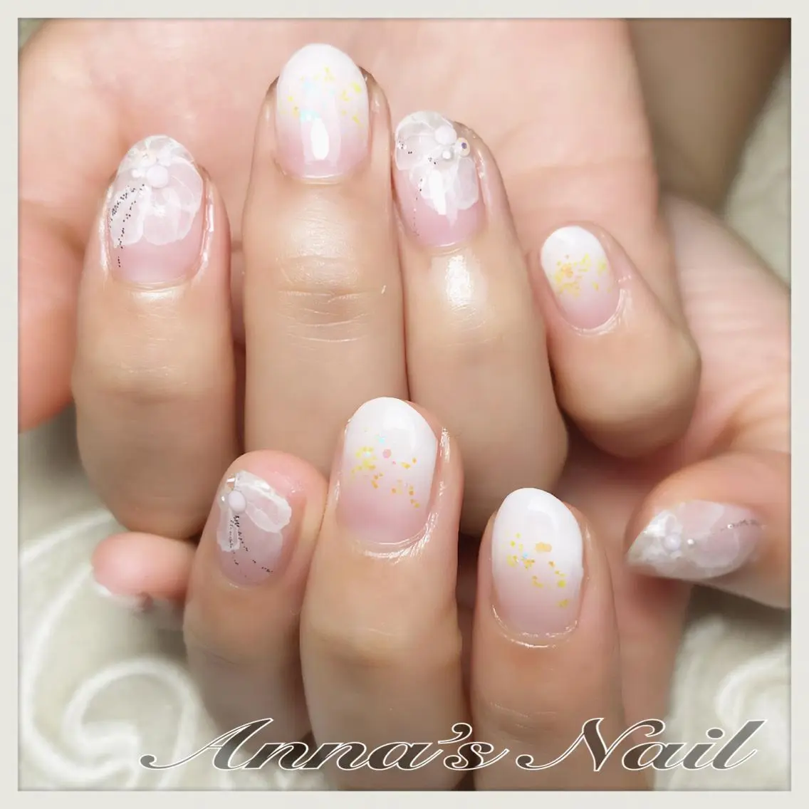 ネイル アートネイル フラワーネイル 清口 杏奈のネイルデザイン