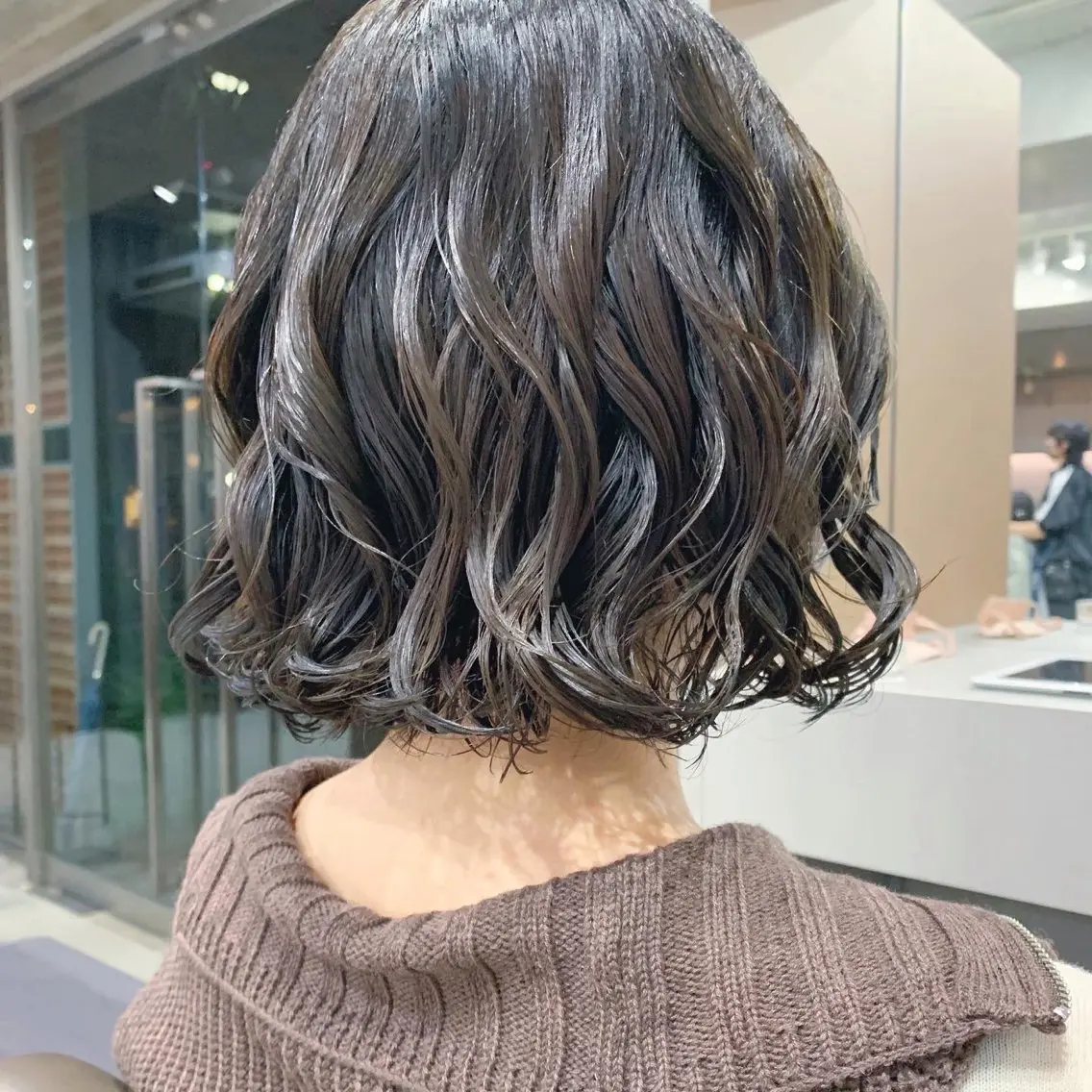 ショート パーマ カット パーマ トリートメント ボブパーマコテ巻き風 パーマNo1深江秀平のヘアスタイル