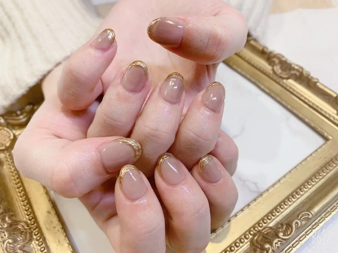 ネイル フレンチネイル ミラーネイル nailist yuiのネイルデザイン