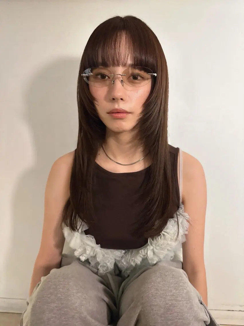 セミロング レイヤーカット カット ヘアカラー トリートメント Manaka🟤 今泉　Musiiikのヘアスタイル
