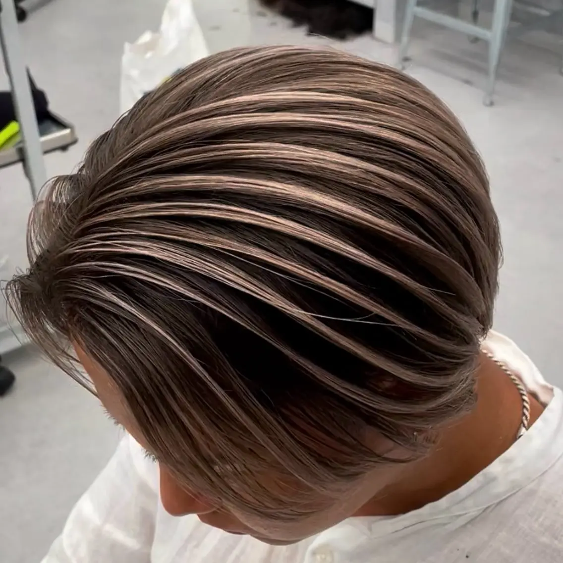 ミディアム カラー パーマ ヘアアレンジ メンズ メンズバレイヤージュ 🌫ハイライトのヘアスタイル