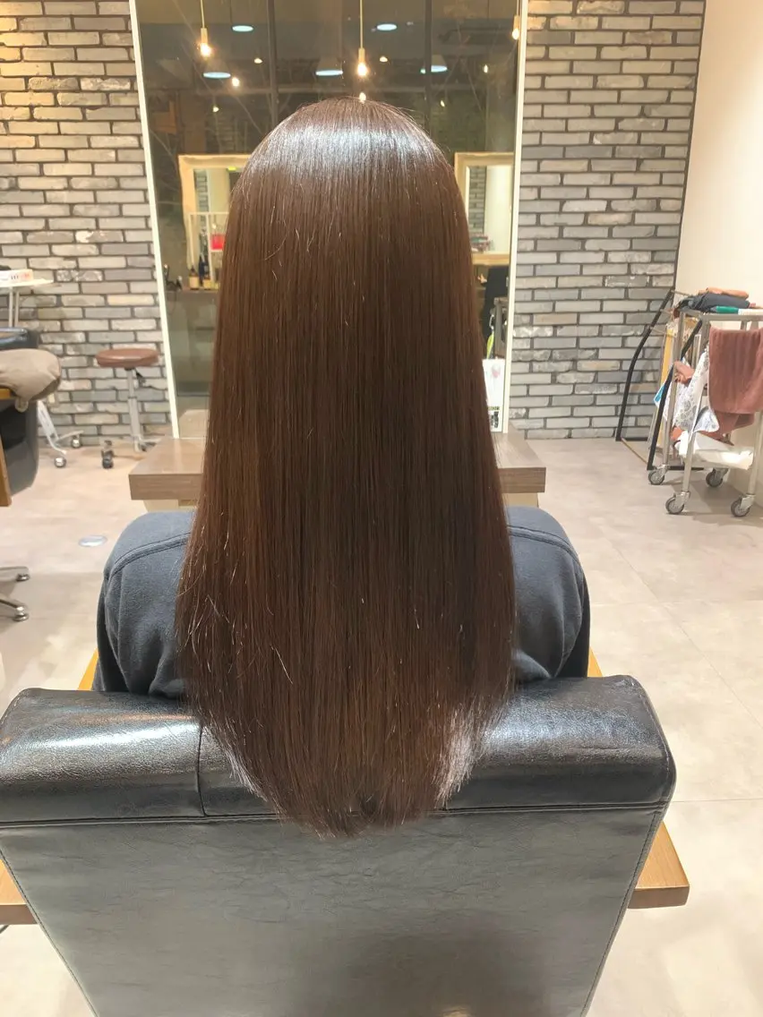 ロング カット ヘアカラー トリートメント 地毛風ストレート/ 髪質改善/榎本流行のヘアスタイル