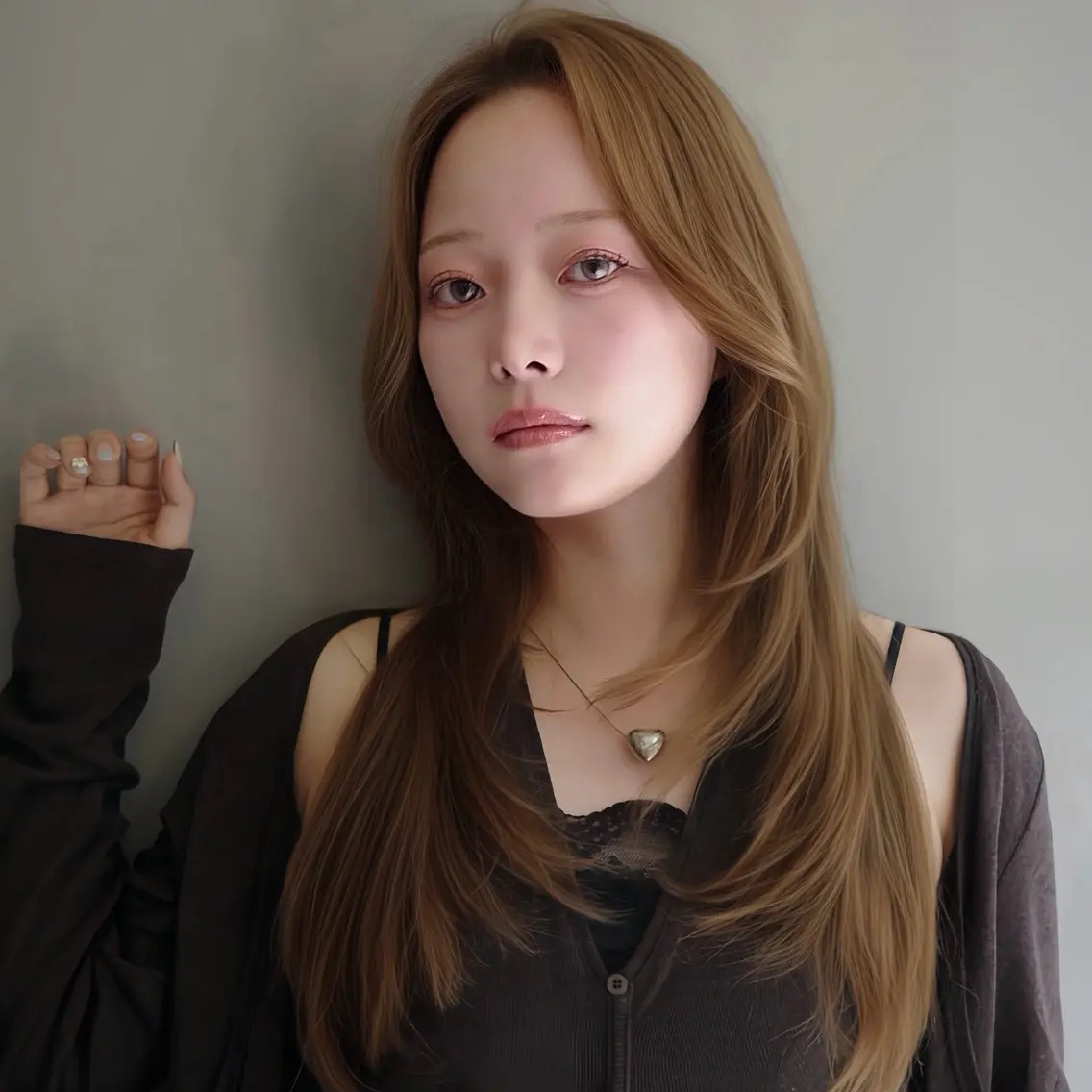 セミロング 髪質改善 レイヤーカット カット ヘアカラー 縮毛矯正 トリートメント 韓国ヘア/ 髪質改善特化谷名勇輝のヘアスタイル