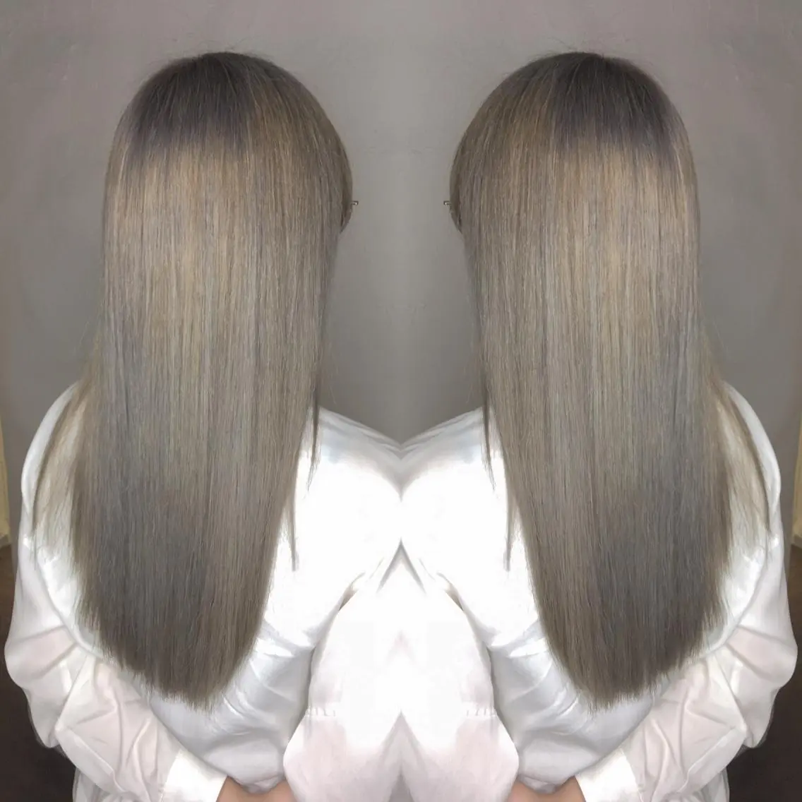 ロング カラー パーマ ヘアアレンジ アッシュ シルバー シルバーアッシュ エグチ アキラのヘアスタイル