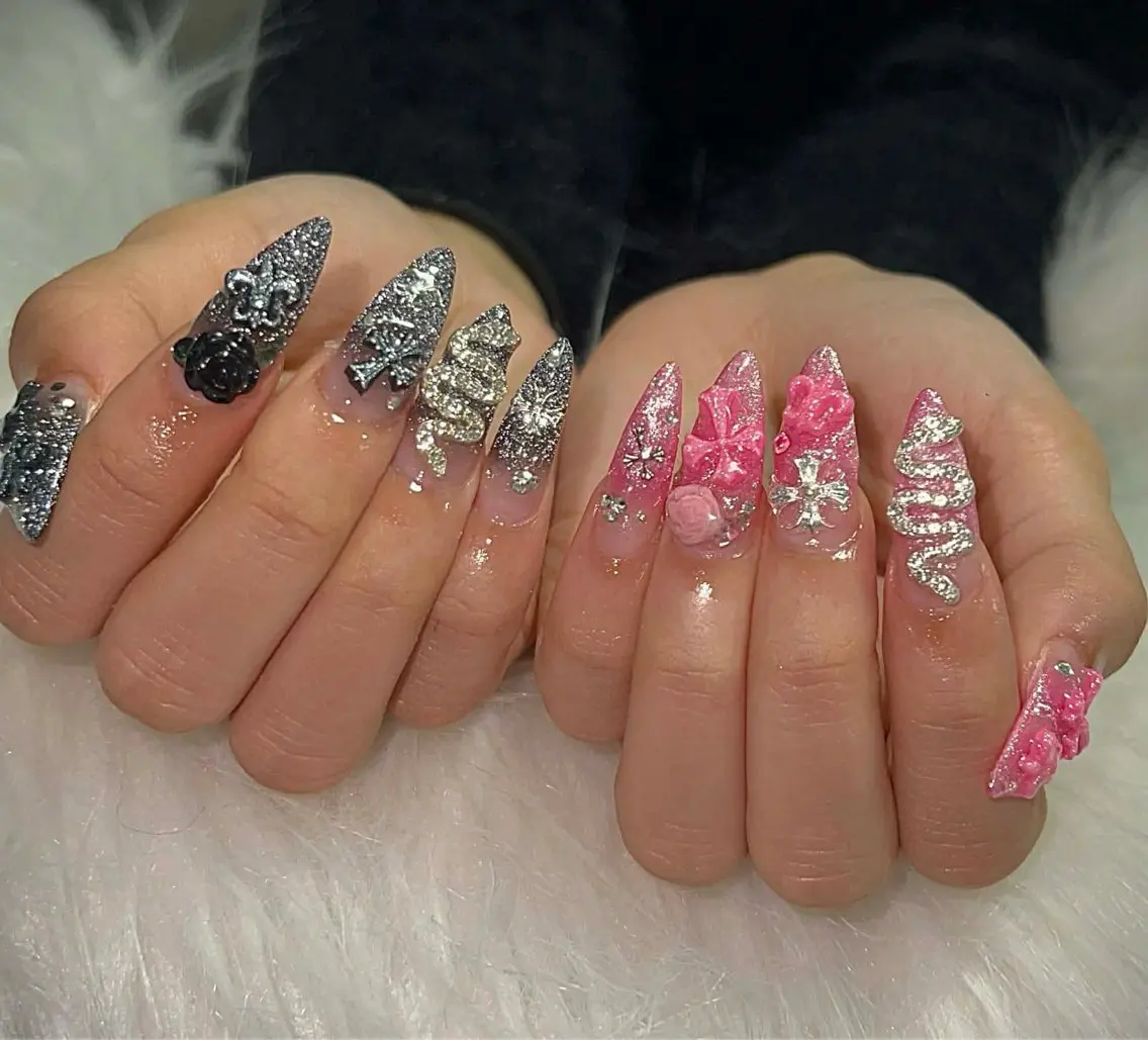 ネイル オーロラネイル クリアネイル 成人式 フラッシュネイル ジェルネイル ハンドネイル Amee Nail Salonのネイルデザイン