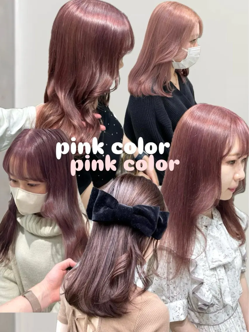 セミロング カラー 透明感カラー ピンクカラー カット ヘアカラー 盛れる顔まわり✨🎀 レイヤー別所好葉のヘアスタイル