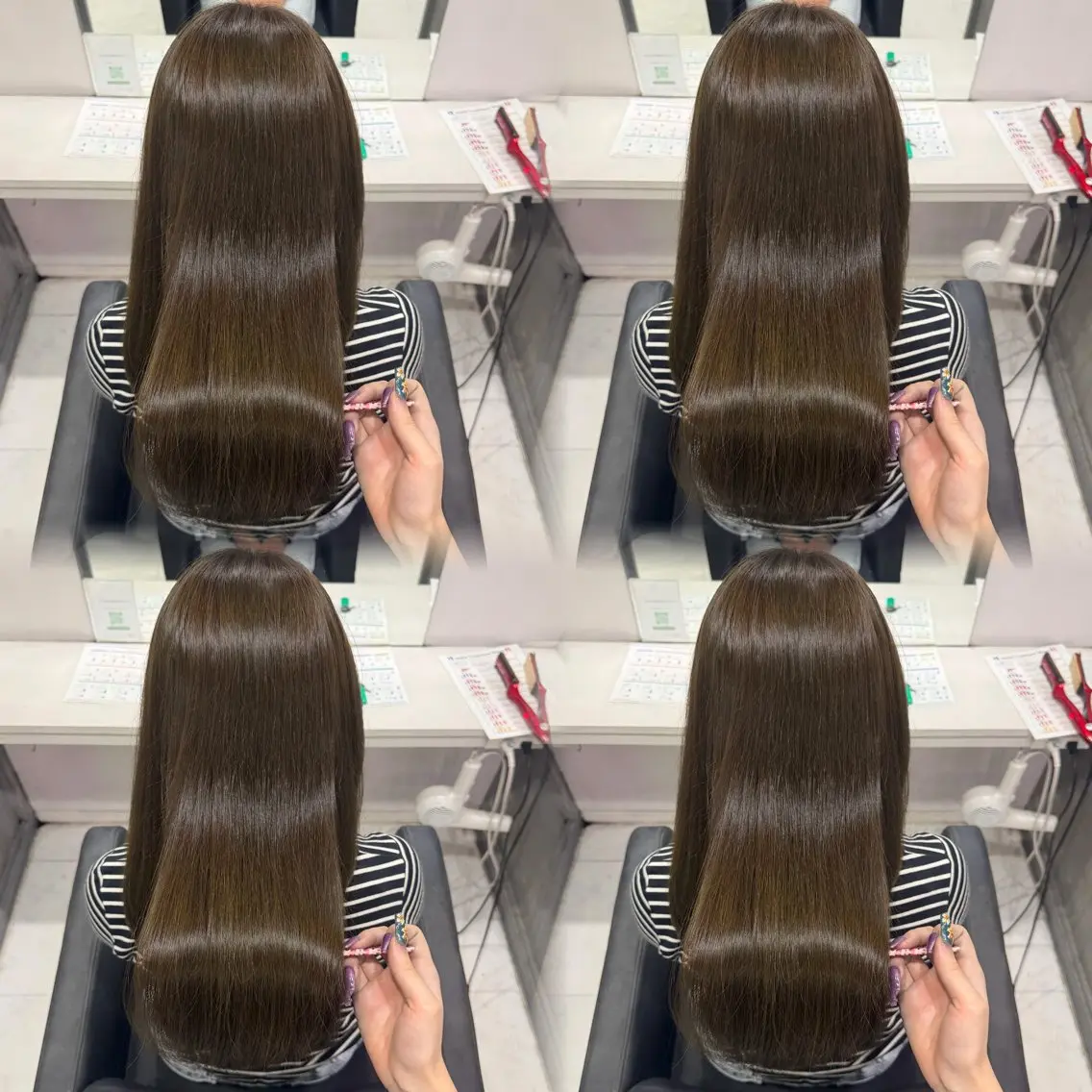 セミロング カラー ヘアカラー トリートメント 🦋REISA🦋 エクステ×ハイトーンのヘアスタイル