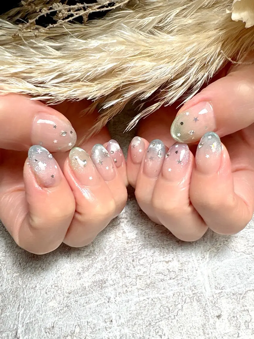 ネイル ジェルネイル 持ち込み ニュアンスネイル オフィスネイル ワンホンネイル ハンドネイル Pooky nailsのネイルデザイン