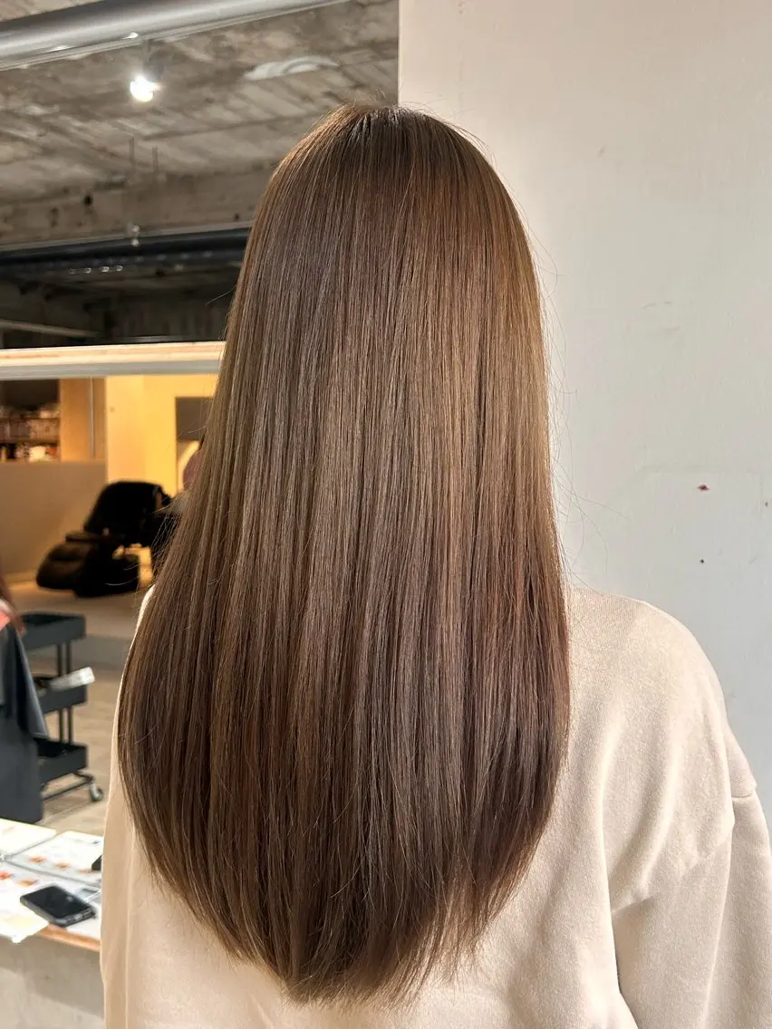 ロング カラー アッシュ ベージュカラー オレンジ ヘアカラー 玉置七海✨ /透明感/髪質改善のヘアスタイル